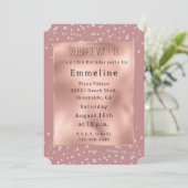 Invitation Glam Rose Gold Diamants blancs (Debout devant)