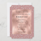 Invitation Glam Rose Gold Diamants blancs (Devant)