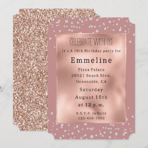 Invitation Glam Rose Gold Diamants blancs