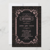 Invitation Glam Rose Gold Great Gatsby 18e anniversaire (Devant)