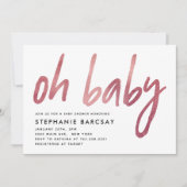 Invitation Glam Rose Gold Oh Baby shower (Devant)