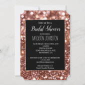 Invitation Glam Rose Gold Pailleté Noir (Devant)