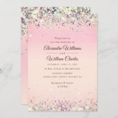 Invitation Glam Rose Gold Parties scintillant Confetti Modern (Devant / Derrière)