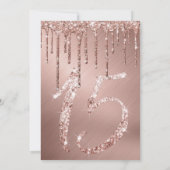 Invitation Glam Rose Gold Parties scintillant métallique perc (Dos)