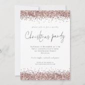 Invitation Glam Rose Gold Parties scintillant Noël (Devant)