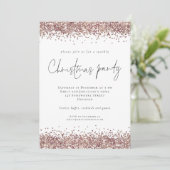 Invitation Glam Rose Gold Parties scintillant Noël (Debout devant)