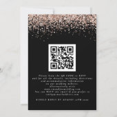 Invitation Glam Rose Gold Parties scintillant QR Code Mariage (Dos)