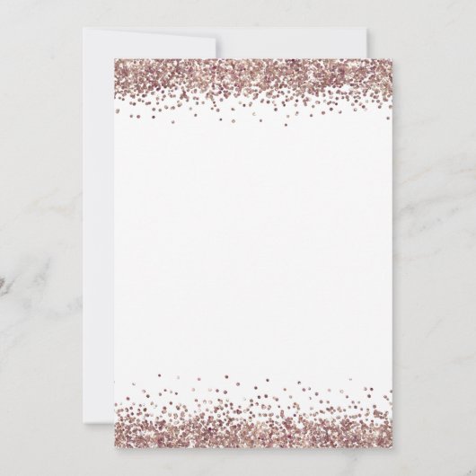 Invitation Glam Rose Gold Parties scintillant Script Engageme (Dos)