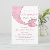 Invitation Glam Rose Gold Rose Mermaid Queue Quinceañera (Debout devant)