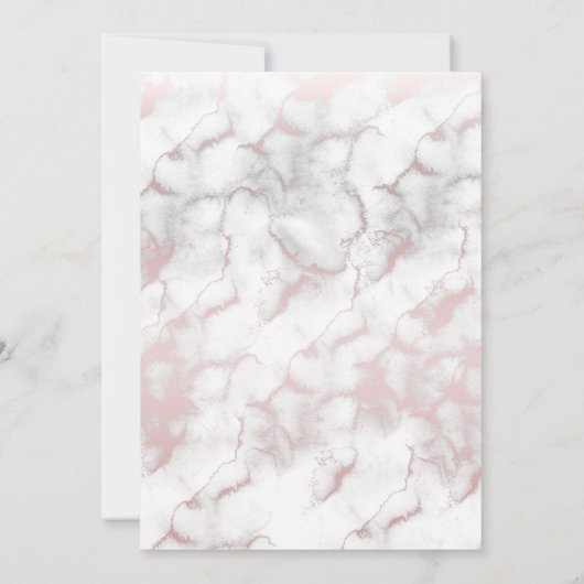 Invitation Glam Rose or rose crâne marbre doux 16 (Dos)