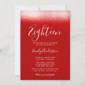 Invitation Glam Rouge 18e Anniversaire (Devant)