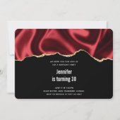 Invitation Glam rouge foncé Satin foncé Conception abstraite  (Devant)