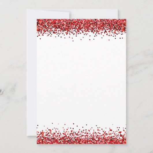 Invitation Glam Rouge Parties scintillant Noël Blanc (Dos)