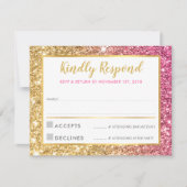 Invitation GLAM RSVP RESPONSABLE cool luxe parties scintillan (Devant)
