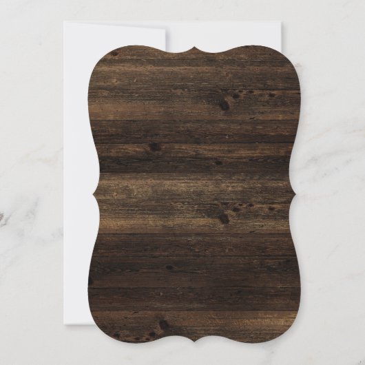 Invitation Glam rustique | Mariage d'apparence en bois et en  (Dos)