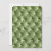 Invitation Glam Sage Green Argent Faux Velvet Anniversaire (Dos)