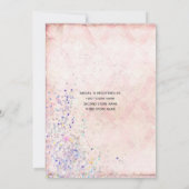 Invitation Glam Shabby Chic rose blanc pourpre éclaboussures (Dos)