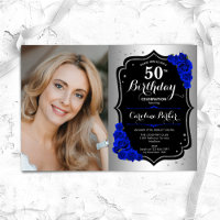 Glam Silver Black Royal Blue Photo 50e anniversair