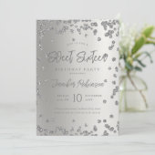 Invitation Glam Silver Chic Parties scintillant Photo Sweet 1 (Debout devant)