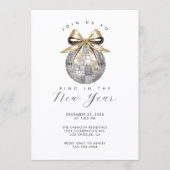 Invitation Glam Silver Disco New Year’s Eve Party (Devant)