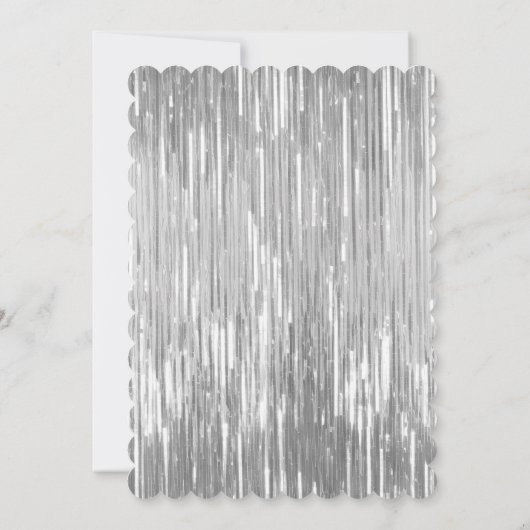 Invitation Glam Silver Glitzy Sparkhe Stripes (Dos)