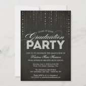 Invitation Glam Silver Parties scintillant Bling Party (Devant)