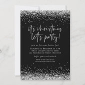 Invitation Glam Silver Parties scintillant Noël Lets Party (Devant)