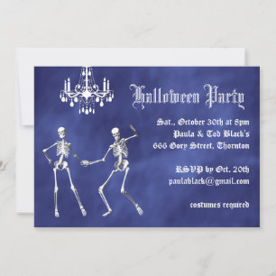 Invitation Glam Skeletons sur Purple Haze Halloween Invitatio