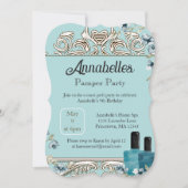 Invitation Glam Spa Day Manucure Pamper Party (Devant)