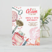 Invitation Glam Spa Maquillage fête d'anniversaire (Debout devant)