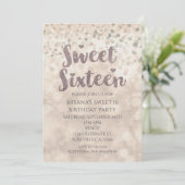 Invitation Glam Sparkle Confetti Sweet 16 Anniversaire Invita (Debout devant)