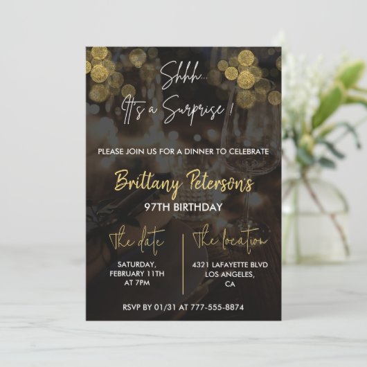 Invitation Glam Surprise Parties scintillant d'invitations à  (Debout devant)