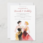 Invitation Glam Two Elegant Women Galentines Day Party (Devant)