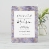 Invitation Glam violet Abstrait or (Debout devant)