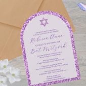 Invitation Glam violet Arc traditionnel Élégant Bat mitzvah