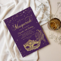 Glam Violet Gold Parties scintillant Masquerade An