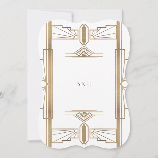 Invitation Glam White 1920 Great Gatsby Engagement Party (Dos)