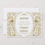 Invitation Glam White Gold Art Déco Peacock Réception de mari<br><div class="desc">Design élégant, mélange de paons de style ancien et d'éléments d'art déco en faux or et d'une approche graphique moderne et audacieuse, sur un arrière - plan texturé blanc. Utilisez l'outil Personnaliser pour ajouter vos informations. Pour les articles correspondants, visitez, s'il vous plaît, ma collection White Gold Art Déco Peacocks....</div>