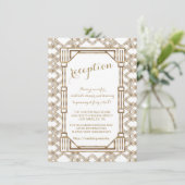 Invitation Glam White Gold Great Gatsby Réception de mariage (Debout devant)