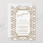 Invitation Glam White Gold Great Gatsby Réception de mariage (Devant)