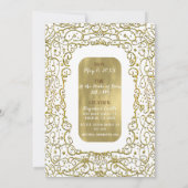 Invitation Glam White & Gold Royal Castle Princess Sweet 16 (Dos)