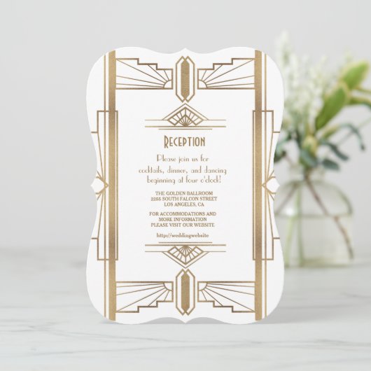 Invitation Glam WhiteAnnées 20 Great Gatsby Réception des ann (Debout devant)
