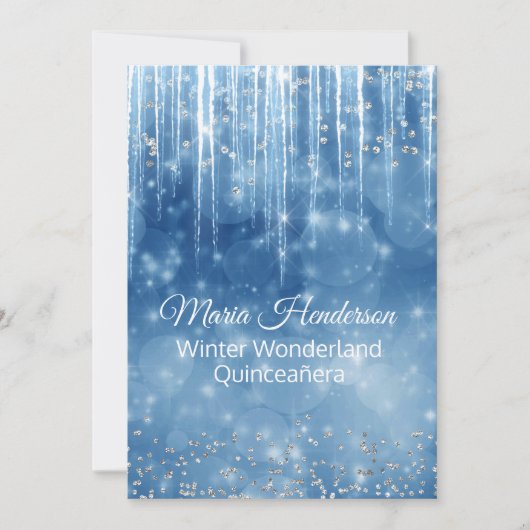 Invitation Glam Winter Theme Quinceanera Anniversaire Invitat (Devant)