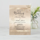 Invitation Glamor Champagne Gold Luxe Floral Mariage (Debout devant)