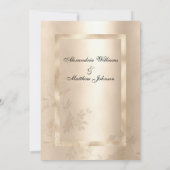 Invitation Glamor Champagne Gold Luxe Floral Mariage (Dos)