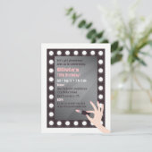Invitation Glamor Chic Lights Makeup Girls Birthday Party (Debout devant)