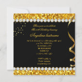 Invitation Glamor Glam Glitz Soirée Gold High Heures (Dos)