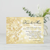 Invitation Glamor Parties scintillant Luxe Bokeh Mariage| cha (Debout devant)