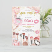 Invitation Glamor Party Glitz Glam Spa de maquillage fille An (Debout devant)