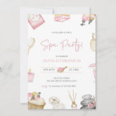 Invitation Glamor Party Glitz Glam Spa de maquillage fille An (Devant)